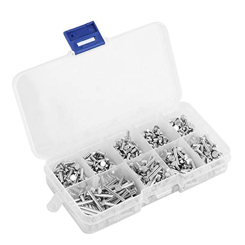 Ginyia solid aluminum rivets, M2.5 flat head, 3–20mm lengths, 450-piece set