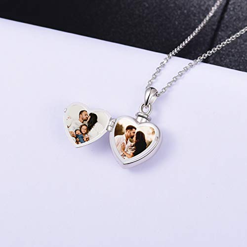 YWN Sterling Silver Infinity Urn Pendants Cremation Jewelry for Ashes Holder Memorial Keepsake Infinity Urn Necklace Cremation Ashes Jewelry for Human/Pet (Heart Urn Necklace)