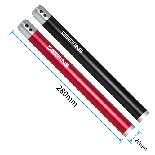 2PCS Carbide Wood Lathe Truning Tools Grip Handle, Accept 10mm Square Turning Tool bar (Black and Red) 2pcs Handles