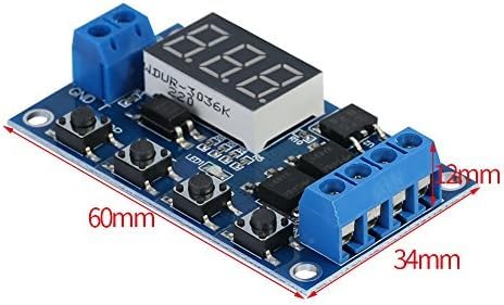 RUNCCI-YUN 2 pieces DC 5V 12V 24V 36V timer relay module, trigger cycle delay timer switch on/off the relay module with LED display for Arduino