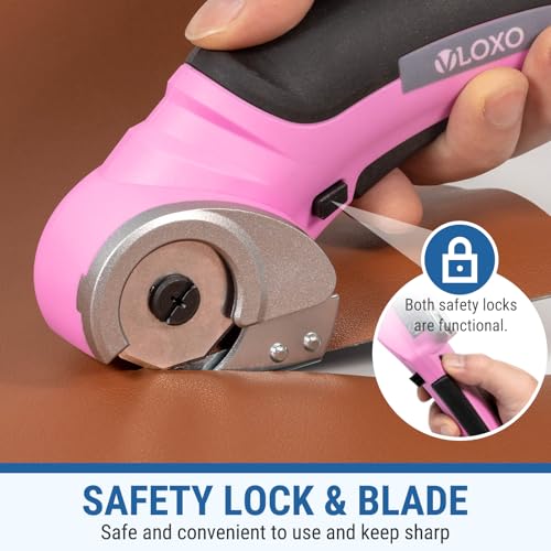 VLOXO pink cordless electric scissors cardboard cutter with replacement blade