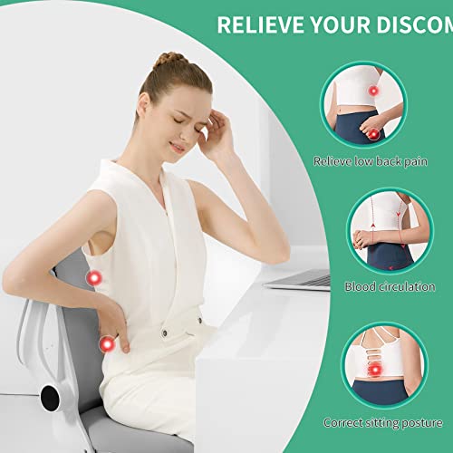Lumbar Support Pillow for Office Chair Back Support Pillow for Chair Car Seat Back Support Ergonomic Back Chair Pillow Desk Chair Back Cushion for Back Pain Back Rest Pillow Lumbar Back support Black