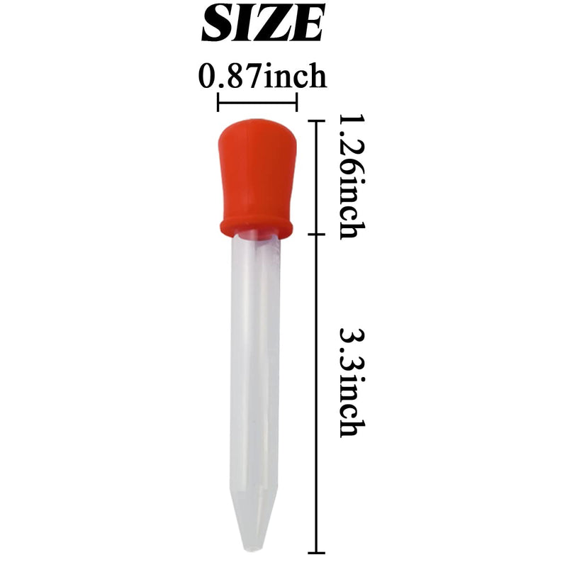 [Australia - AusPower] - TIHOOD 20PCS Liquid Droppers with a Clean Brush, Silicone and Plastic Pipettes Transfer Eyedropper with Bulb Tip for Candy Oil Kitchen Gummy Bear Making 
