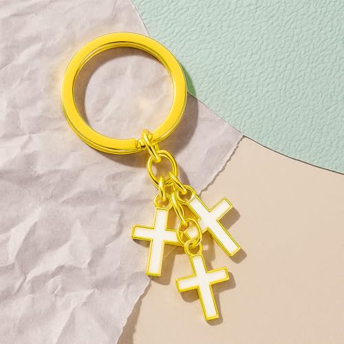 Cross Keyring, Layered Cross Keychain Bag Charms for Women