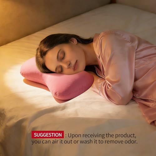 2 Pcs Microbead Neck Pillow with Eye Masks and Bag 15 x 8 x 4.7 Inch Comfortable Support Bolster Soft Cushion Bone Headrest for Adults Back Home Sofa Bed Sleeping Travel (Pink, Blue)