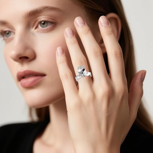 Urn Ring for Ashes Sterling Silver Urn Ring Keepsake Memorial Jewelry Gifts for Women claddagh