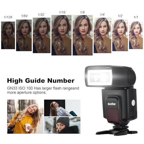 GODOX TT520 II Universal On-Camera Flash Speedlite with AT-16 Wireless Trigger Transmitter GN33 S1/S2 Modes Compatible for Canon Nikon Pentax Olympus Fujifilm Panasonic DSLR Cameras with Hot Shoe