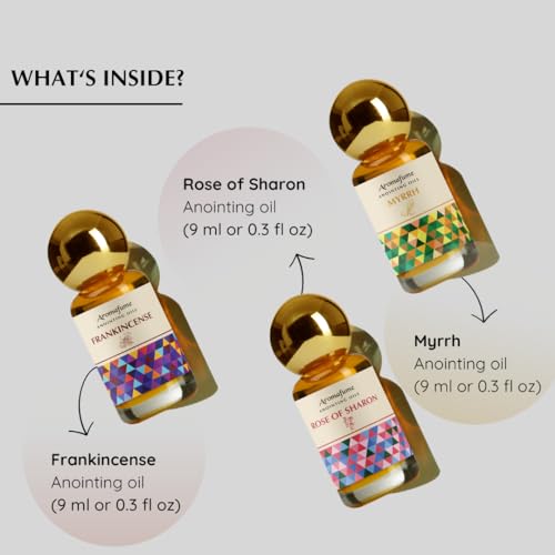 Frankincense, Myrrh & Rose of Sharon Anointing Oils, Holy Gifts, Aromafume