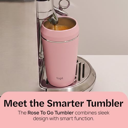 TOPL To Go Coffee Cup – Insulated Travel Coffee Mug with 360° Leak‑Safe Lid, Stainless Steel Coffee Tumbler for Hot/Cold, Spill‑Resistant, BPA‑Free - Rose, 20 oz