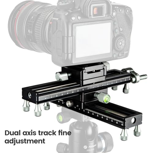 Fotopro Macro Focusing Rail Rack Slider for Close-up Shooting Macro Photography with Quick Release Plate 7.4 Inch Aluminum Alloy Universal Camera Slider for DSLR Camera Camcorder Film Photography