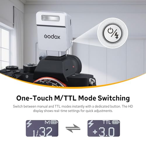 Godox iT22 iT22-C Flash for Canon, Mini TTL Flash with Intuitive Screen iT22-C for Canon (Silver)