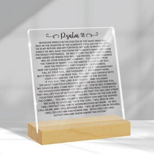 Positive Bible Psalms 139 14 Acrylic Sign, Christian Religious Gifts for Women, Bible Verses Gifts, Christian Women Gifts, Bible Decor Verses Decorations for Home Office Desk Fearfully