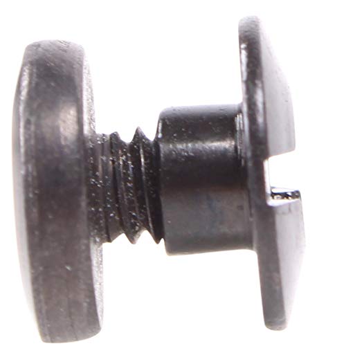 [Australia - AusPower] - 1/8" Black Chicago Screws & Binding Posts Fasteners for Leather Straps/Belts, Kydex Holster/Sheath Repair or Rivet Parts Replacement, Thru Hole Open Slot Design. Made in USA 10 Pack Flat Head 