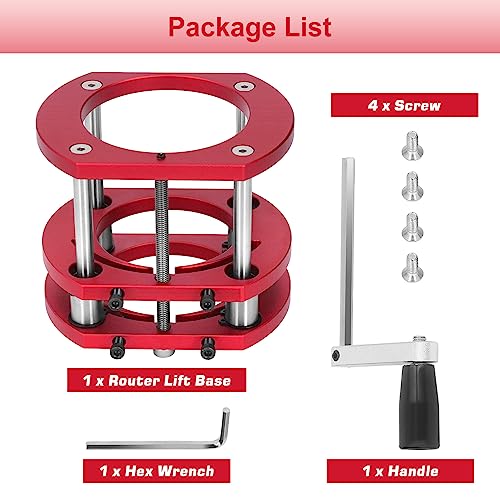 Milling Table for Routers, 4-Jaw Clamp Router Lift Router, Milling Lift Router Lift, Router Table Router Lifting Base for 64-66 mm Diameter Small Trimming Machines, Lifting Height up to 51 mm