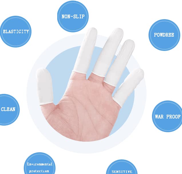 [Australia - AusPower] - (Approx Between 332-342 PCS) Disposable Latex Finger Cots Anti Static Rubber Fingertips Protective, Disposable Medium Finger Gloves Finger Covers Finger Protectors Fingertips Protector Medium(pack of 340) 