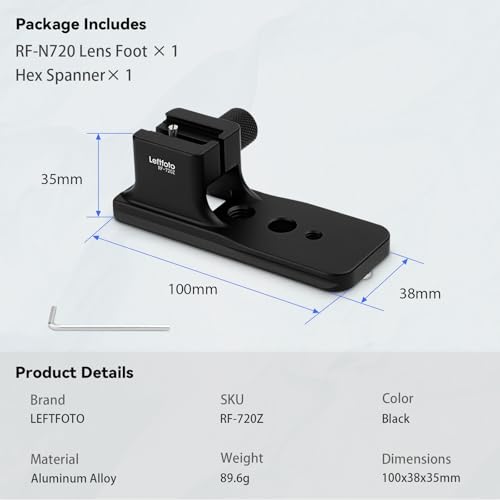Leftfoto Replacement Lens Foot for Canon RF 70-200mm F2.8 L is USM Z Lens Tripod Mount Rings Stand Base Built-in Arca-Swiss Quick Release Support Plate