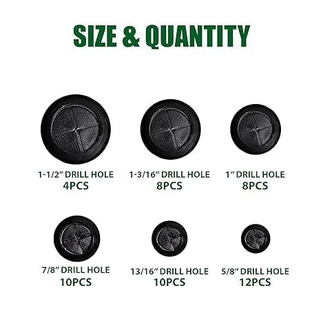 [Australia - AusPower] - 3 in 1 Rubber Grommets Kit in 8 Sizes (180 pcs), Rubber Grommets for Wiring (125 Pcs) & Rubber Grommets Plugs (52 pcs) 