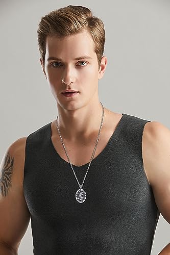 Vito 925 Sterling Silver Saint and Archangels Necklace for Women Men St Jude-Silver