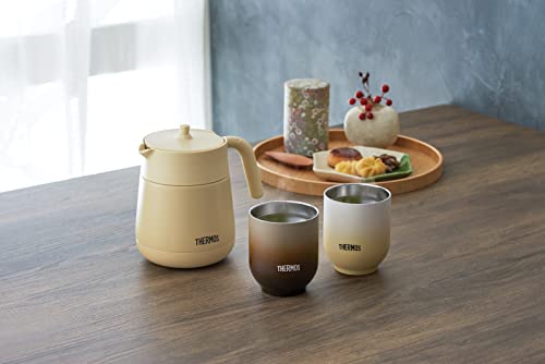 Thermos Vacuum Insulated Teapot with Strainer 23.7 fl oz (700 ml), Beige, TTE-700 BE 700 ml