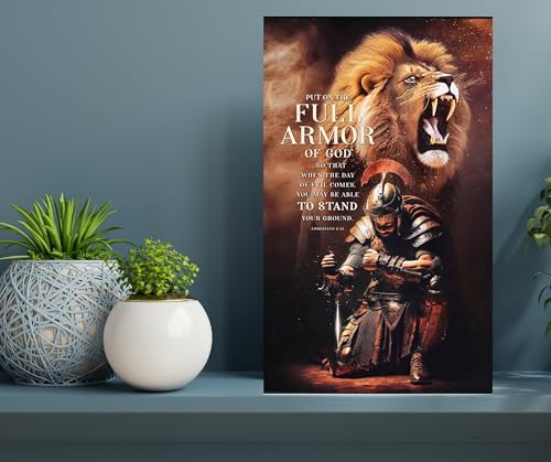 Dicksons The Full Armor Of God Ephesians 6:13 Golden Brown and Black MDF Decorative Wall Plaque 11 x 7 Inch