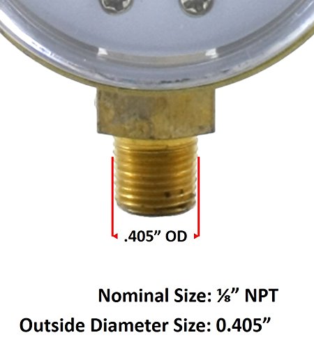 SÜA - Low and High Pressure Gauges for Acetylene Regulator 0-30 psi & 0-400 psi - 2 inches - 1/8'' Thread - LDB LDB - Low and High