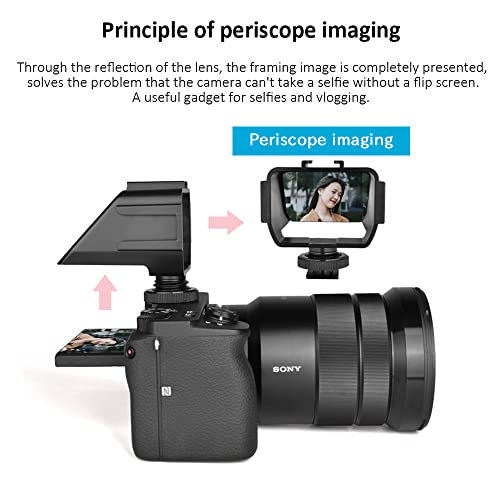 Camera Vlog Selfie Flip Screen, Easy Hood Cold Shoe Mic Light Mount Adapter
