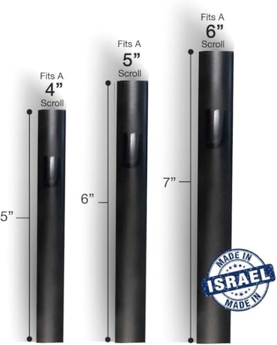 A&S Mezuzot Aluminum Mezuzah Case with Modern Shin Design Waterproof Self Stick Judaica Door Mezuza for 12cm-5inches Scroll Home Blessing Cover (3 Pieces, Black) 3