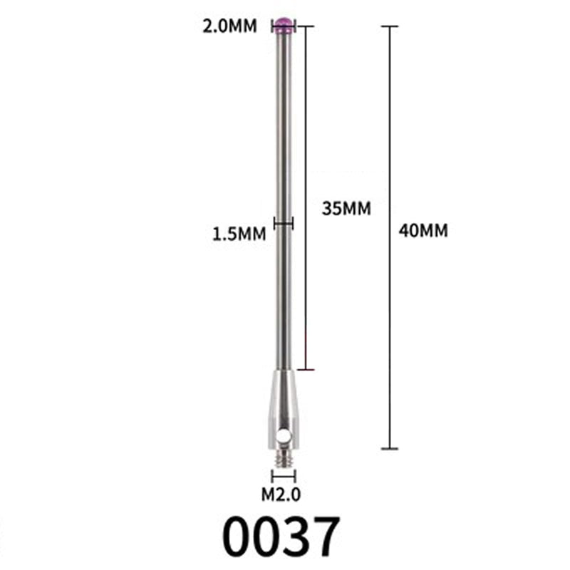 [Australia - AusPower] - CMM Probe Touch Stylus Ruby Ball M2 Thread Ball 2.0mm L40mm A-5003-0037 Use for tp20 tp200 Module PS58R 2BY40MM 