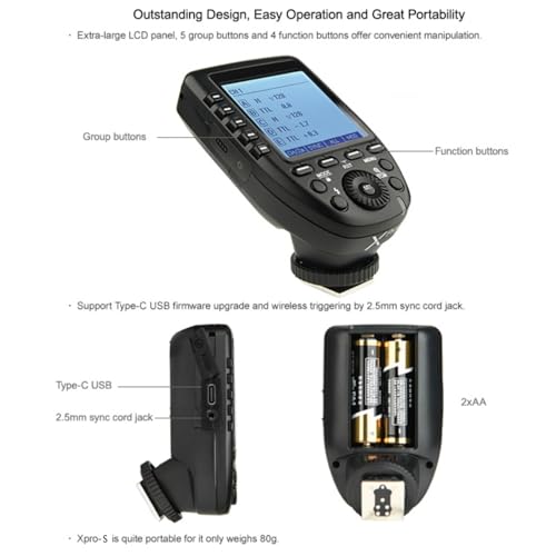 Godox XPro-S TTL Wireless Flash Trigger for Sony Cameras,1/8000s HSS