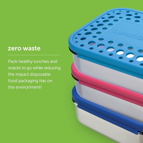 LunchBots Medium Trio Stainless Steel Kids Bento Box 3-Section 32oz 3 Section