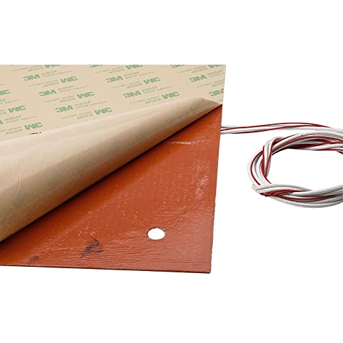 3D Printer Silicone Heater 12.2X12.2 inch 220V 750W Hotbed Mat Heated Bed Pad with Thermistor Strong Adhesive Backing for cr-10 cr-10s