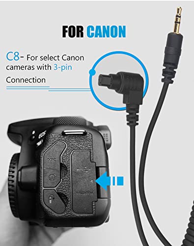 Camera Wireless Shutter Release for Canon Timelapse Remote Control C8 Replaces for Canon RS-80N3
