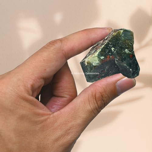 Amazing Gemstone African Bloodstone Raw Crystals and Healing Stones, Natural Rocks for Tumbling and DIY Raw Stones and Crystals (1 lb) 1 Pound