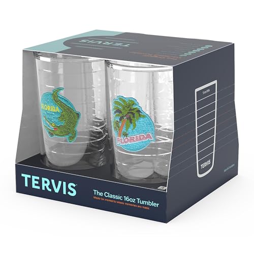 Tervis 16oz Tritan Tumbler | Vintage Florida Collection 16oz Tumbler, Set of4 Clear