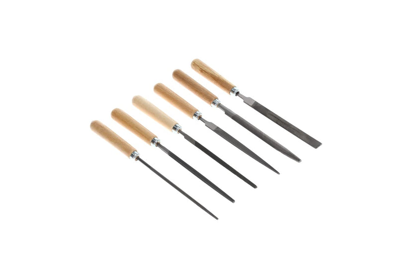 [Australia - AusPower] - GEDORE Key File Set for Metal, 6 Pieces, Flat Blunt, Triangular, Square, Half-Round, Round File, 8728 