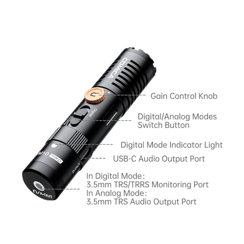COMICA VM10 PRO Shotgun Microphone,USB C Mic for Camera, Smartphone, Tablet, PC.Ideal for Vlogging, Live Streaming,Recoding.Dual-Mode Video USB Shotgun Microphone with Gain Control Comica VM10 Pro