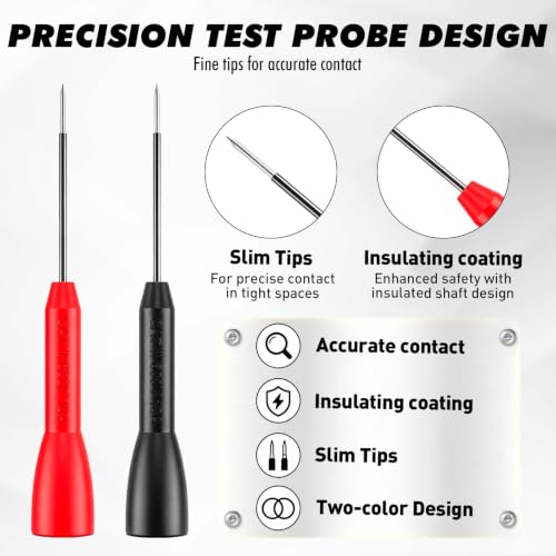 SWANLAKE GARDEN TOOLS 4-piece 2mm multimeter needle test probes with stainless steel insulation-piercing tips