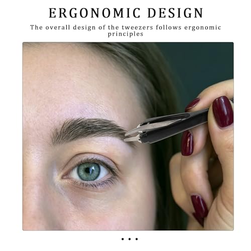 Stainless Steel Eyebrow Tweezers – Precision Slant Tip for Eyebrow Shaping & Facial Hair Removal