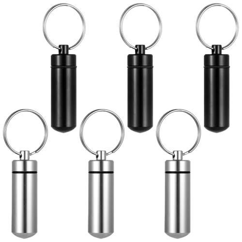 Cremation Jewelry for Ashes - 6 PCS Urn Necklaces for Ashes,Cylinder Vial Cremation Urn Key Chains Necklace Keepsake Ashes Small
