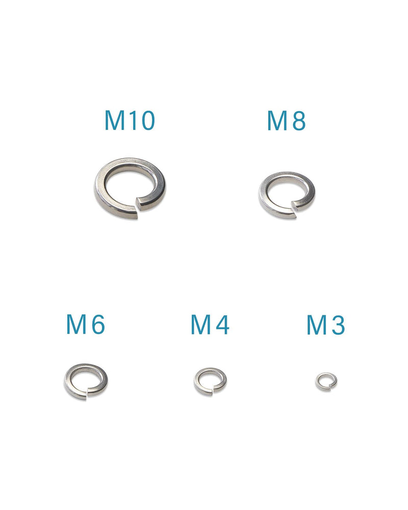 [Australia - AusPower] - M8 304 Stainless Steel Spring Lock Washers Pack of 100 M8 