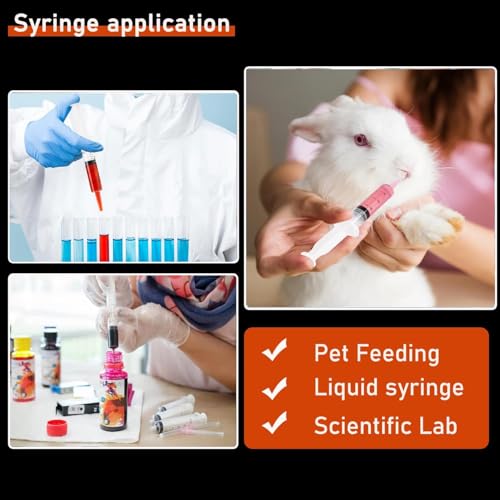 20 ml Syringes, Pack of 3, Plastic Syringes with Cap, Aseptic | geeignet für Labor, Tierfütterung, Klebstoffapplikation, Pflanzenbewässerung, präzise Dosierung und Abgabe, einzeln verpackt 20 ml 3.0