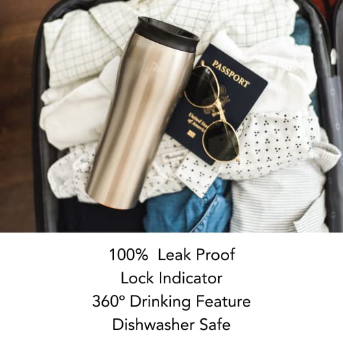 Mighty Mug | The Untippable Mug | Grips When Hit, Lifts for Sips | Insulated Stainless Steel Tumbler | Cupholder Friendly | Gifts for Women Men All | Leakproof | 6 Hours Hot / 24 Cold | 16oz | Silver 16 Ounces