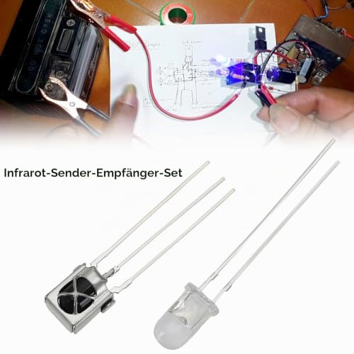 EMSea Pack of 20 Pairs Transmitter Receiver Kit 5 mm Infrared Transmitter VS1838B Infrared Receiver for Electronic Devices Photo Transistor Communication Devices