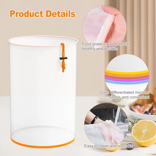Zihvfzu 8-Pack 5-Gallon Mesh Strainer Bags with Pressing Screen 2