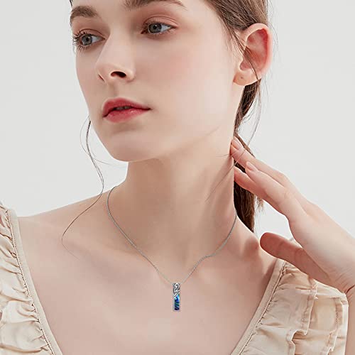 VONALA Filigree Abalone Shell Urn Necklace for Ashes for Women 925 Sterling Silver Cremation Jewelry for Ashes