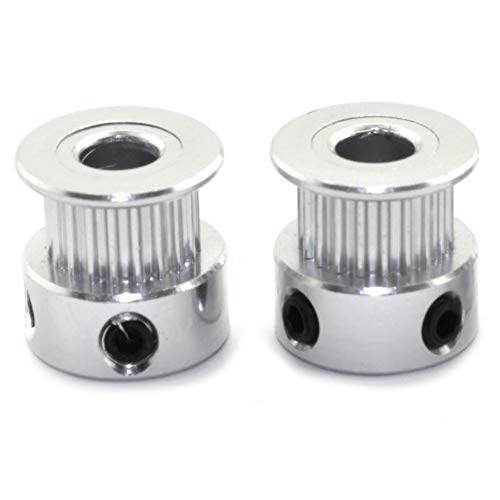 [Australia - AusPower] - 2pcs GT2 Aluminum Alloy Synchronous Wheel 3D Printer Accessories 20 Teeth Bore 6mm Timing Pulley for Width 6mm Open Timing Belt 6mm Bore 