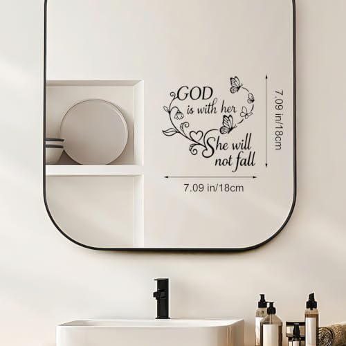 JINGIHE Affirmation Stickers You are Kind Smart Beautiful Enough, Mirror Wall Decor for Bathroom, Vinyl Peel and Stick Wall Decals for Home Decor Living Room Bedroom Girl Home Decoration (Square) Square