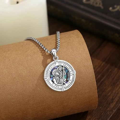 St Christopher Necklace Saint Christopher Medal Pendant for Men