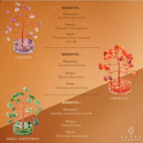 Set of 12 Crystal Trees Unique Birthday Gifts for Women, Mom & Dad, Orgone Base Handmade Reiki Healing Stones for Home, Office Desk Decor, Bring Money, Positivity, Spiritual Good Luck Gifts Orgone Base Set of 12 Trees