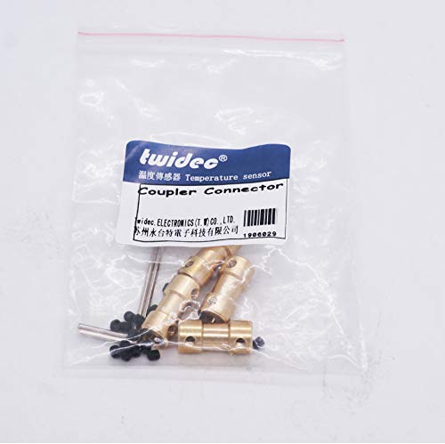 Twidec/4Pcs 3.17mm-3.17mm Brass Flexible Shaft Coupler for RC Airplane Boat Motor Transmission Connector Coupler-GLD-3.17-3.17 3.175mm-3.175mm